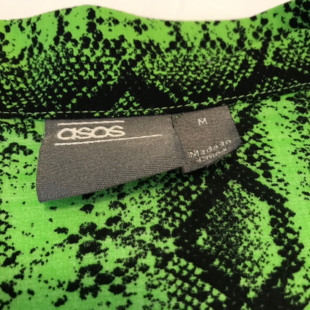 Asos Shirt Button Down Snake Print Medium - Picture 7 of 16